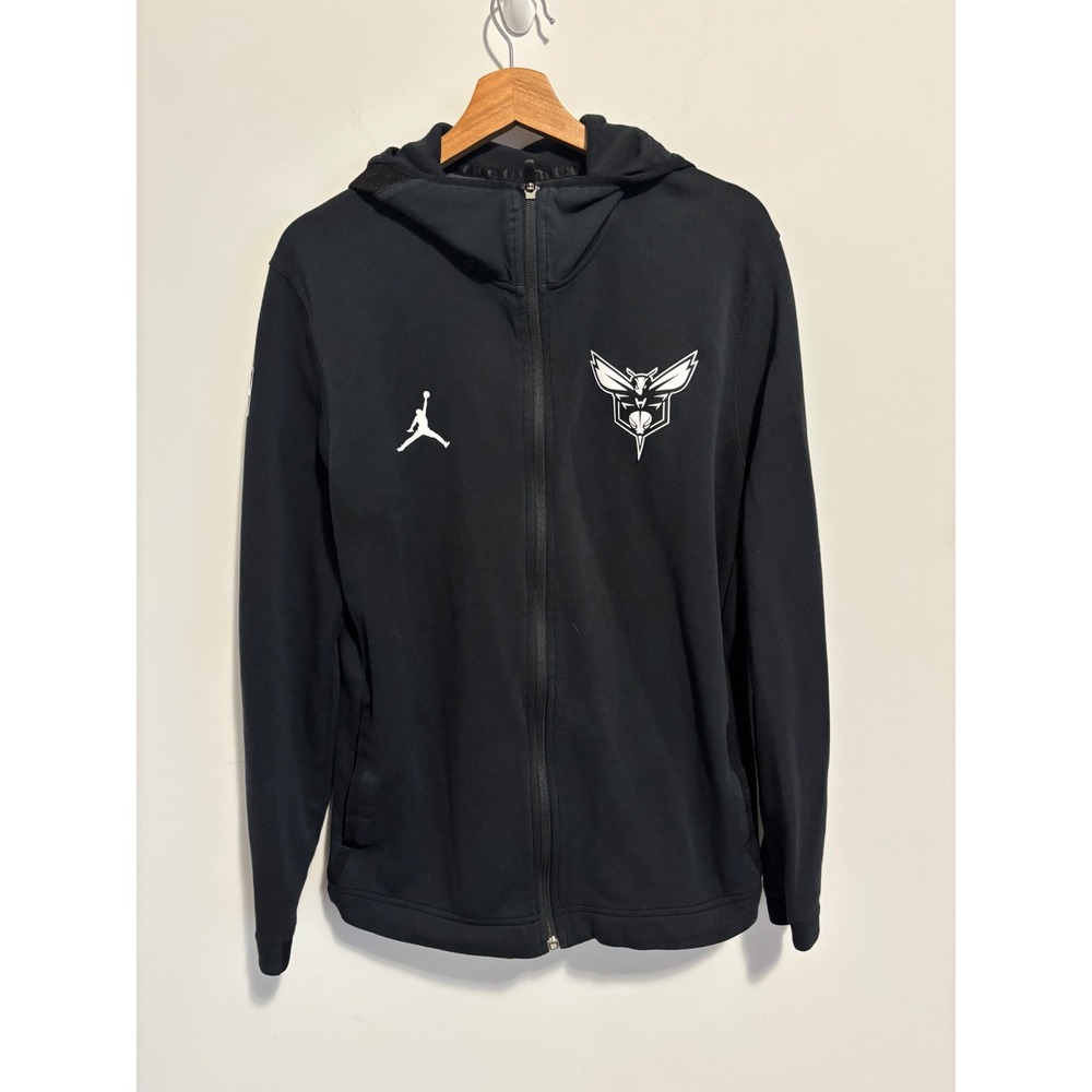 Jordan Charlotte Hornets NBA Dri-FIT Full Zip Hoodie Black Mens Large